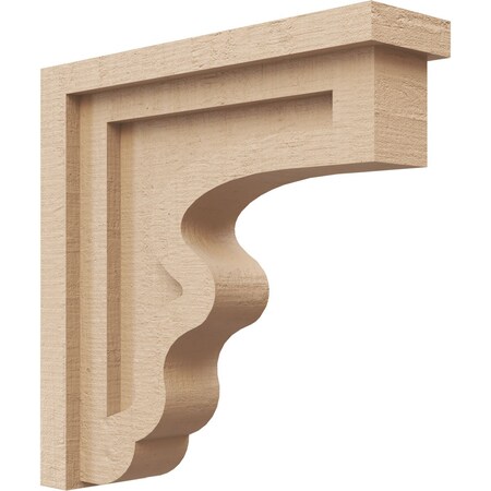 Ekena Millwork 3"W x 12"D x 12"H Thin Highland Rough Cedar Woodgrain TimberThane Corbel, Primed Tan CORUR03X12X12HLDRCPR